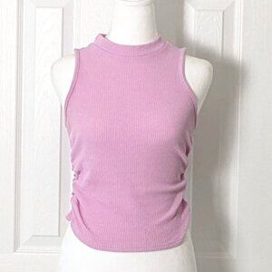 SHEIN Women's Sleeveless Waffle Knit Shirred Top  Size M  Dusty Purple